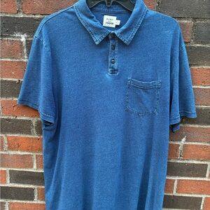 Flint and Tinder indigo dipped polo, men’s Large